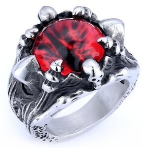 European and American Style Stainless Steel Ring Simple Hip Hop Personality Fashion in Red Yellow <b>Light</b> Blue - Product Image 6