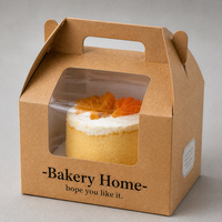 Boîtes rigides en papier kraft recyclé écologiques, emballages à emporter pour gâteaux d'anniversaire, cupcakes, desserts et aliments