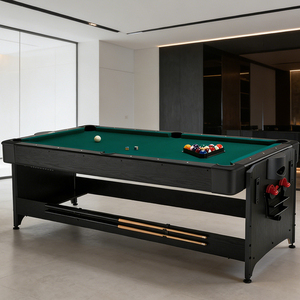 Table de billard 4-en-1 S.Q.F avec plateau de ping-pong, surface en ardoise professionnelle, poches de récupération des billes, design pliable (7ft-9ft) - Product Image 6