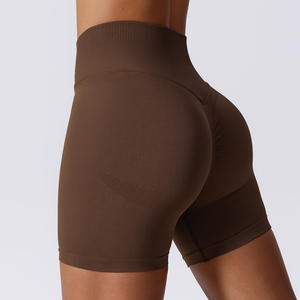 Nuovo Design OEM ad alta elasticità senza soluzione di continuità di sollevamento del sedere pantaloncini <span class=keywords><strong>da</strong></span> palestra <span class=keywords><strong>corti</strong></span> elasticizzati stretti leggings <span class=keywords><strong>da</strong></span> Yoga per le donne - Product Image 5