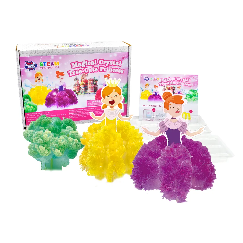 Kit de brinquedos educacionais para crianças de 8 a 12 anos, kit de ciências e artes com haste de cristal DIY colorido, kit de árvore de papel para crescimento, BIG BANG SCIENCE