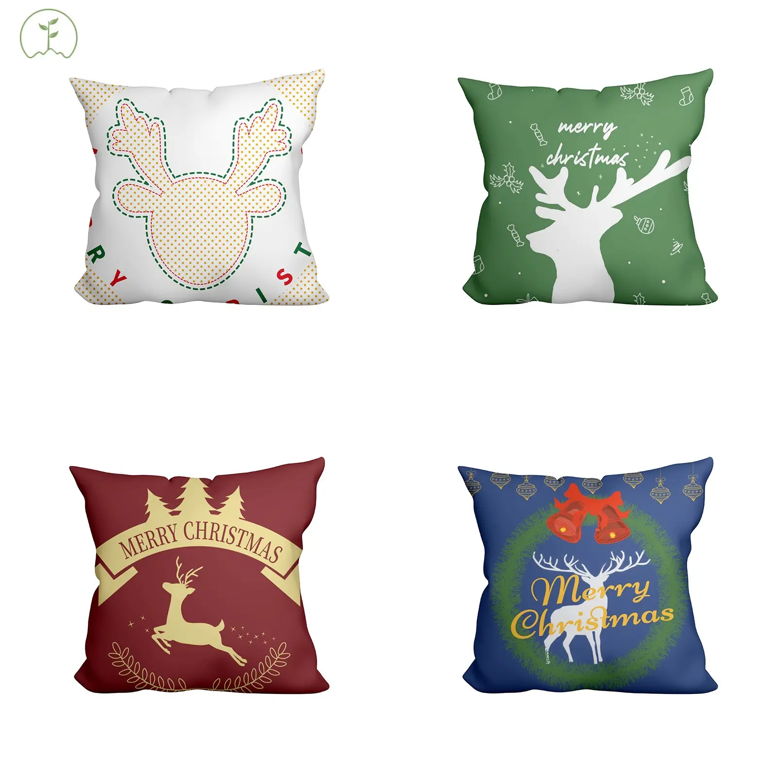 Vente en gros de taie d'oreiller de Noël nouveau design personnalisé 45x45 housse de coussin de canapé décorative imprimée pour la maison et taie d'oreiller de siège