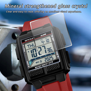 SANDA 2212 Casual Sports Square Student <b>Digital</b> Watch, Multifunctional Waterproof Electronic Wristwatch with Alarm <b>Clock</b> - Product Image 5