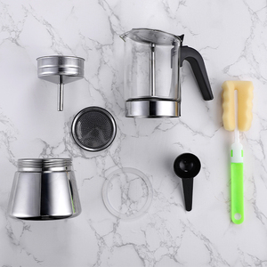 Cafetera <span class=keywords><strong>Moka</strong></span> de Vidrio de Alta Calidad SEECIN, Cafetera <span class=keywords><strong>Italiana</strong></span> de Acero Inoxidable para Espresso - Product Image 4