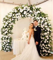 Arche de fleurs artificielles de luxe O-X952 vert émeraude 5D avec support métallique pour décoration de fête et de mariage