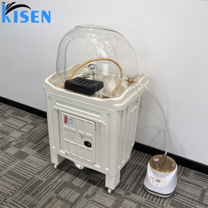 KISEN Équipement moderne de spa capillaire, lavabo de massage amovible pour le lavage des cheveux, bac à shampoing portable à 2 réservoirs, réglable en hauteur, pour salle de bain et entrepôt - Product Image 5