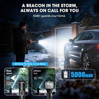 Linterna Táctica Recargable Banral de 2000 Lúmenes, 5000mAh, LED Súper Brillante, IPX5 Impermeable, Portátil, USB-C, 5 Modos Ajustables