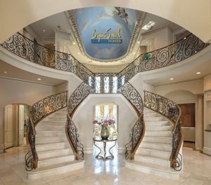 Foshan moderne intérieur Double hélice ronde <span class=keywords><strong>escalier</strong></span> en colimaçon économique avec garde-corps en verre pour appartement décoratif métal fer acier - Product Image 3