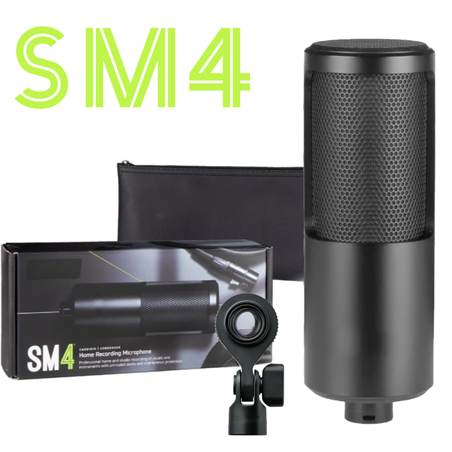 SM4 Home Recording Microphone Capture Professional Recordings of Vocal Instrument with Mix-ready Audio Interference protection