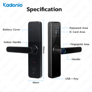 Kadonio指紋スマートドアロックBLEパスワードキーレスアパートメントルームロックTuyaAPPデジタルドアロック - Product Image 5