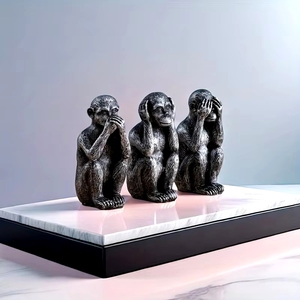 Figurines de <span class=keywords><strong>singes</strong></span> en résine, <span class=keywords><strong>trois</strong></span> <span class=keywords><strong>singes</strong></span> <span class=keywords><strong>sages</strong></span>, pour la décoration de la maison, objet de collection, cadeau - Product Image 1
