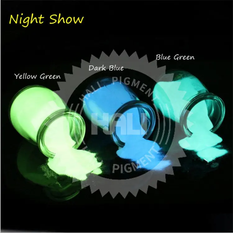 Glow In The Dark Pigment Zeldzame Aarde Pigment Lichtgevende Poeder Photoluminescet Poeder Item: HLD-525, Gloeiende Kleur: geelgroen