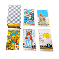 Boîte en fer blanc personnalisée pour cartes de tarot avec guide, estampage doré des bords, jeu de tarot oracle