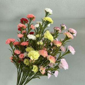 Y-H088 Vente en gros d'usine <span class=keywords><strong>Fleurs</strong></span> artificielles en soie Œillets 15 têtes Réalistes Douces Respectueuses de l'environnement Décoration de la maison Mariage - Product Image 5
