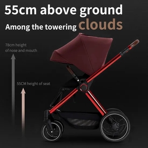 Landau de luxe léger 3 en 1 pour bébé Nouveau design de poussette pliable en lin - Product Image 5