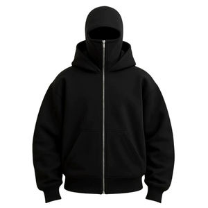 <span class=keywords><strong>Sudadera</strong></span> con <span class=keywords><strong>Capucha</strong></span> Doble de Felpa Gruesa de 430G, Estilo Americano, Unisex, con Cierre Completo, Estilo Urbano, Talla Grande - Product Image 3