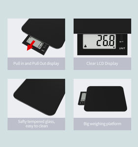 गर्म बिक्री इलेक्ट्रॉनिक ग्लास रसोई स्केल छोटे डिजिटल वजन पैमाने पर भोजन मापने वाली बैटरी से चलने वाले अधिकतम 10 किलोग्राम - Product Image 4