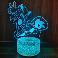 Lampe à 7 couleurs changeantes, modèle de figurine sonique 3D