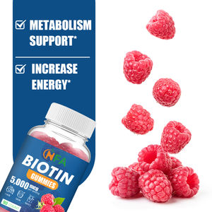 OEM/ODM Bonbons gommeux à la biotine Saveur de framboise Bonbons gommes à la biotine 5000mcg Promouvoir la production d'énergie 90 bonbons - Product Image 5