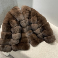 Manteau court en fourrure de renard véritable pour femme, avec grand col, en fourrure de renard segmentée, veste d'hiver