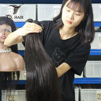 Vendeurs de paquets de cheveux vierges non traités cuticule intacte en vrac double trame extensions de cheveux humains bruts du temple indien