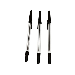 Bolígrafo de punta redonda simple negro, azul y rojo para hoteles y catering, venta al por mayor, bolígrafo de plástico personalizado de 1.0 mm con logotipo - Product Image 1