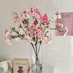 Ramas de Flores de Cerezo Artificiales, 45 Cabezas con Hojas, Flores de Seda de Alta Simulación para Decoración de Primavera en la Sala de Estar - Product Image 2