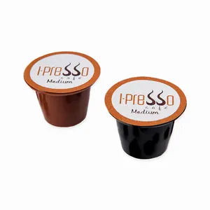 Disposable Empty Aluminum Foil Coffee Cups Biodegradable Coffee Capsules With Lids