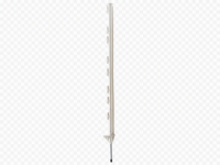 Poteau de clôture électrique renforcé en PP blanc de 1,2 m avec pointe galvanisée, 8 supports pour fils et rubans, pour l'élevage de bétail