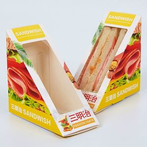 Triangular Transparent <b>Window</b> Sandwich Bakery Cake Packaging Box Disposable Paper Food Packaging Box Kraft Paper Takeaway Box - Product Image 2