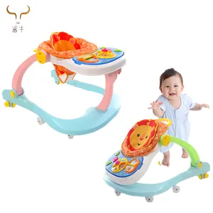 Venta al por mayor portátil ligero caminar silla juguete del bebé musical walker para bebés grandes precio barato