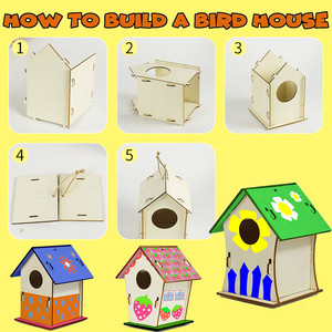 DIY kuş besleyici seti DIY ahşap sanat el sanatları DIY kuş evi seti çocuklar - Product Image 5