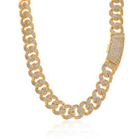 Collier Fulsun Hip Hop personnalisé en argent sterling S925 avec chaîne cubaine en moissanite de 22 mm, style cube de sucre, pour homme