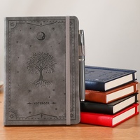 Carnet de notes épais de style européen vintage pour étudiants, avec couverture en PU gaufrée, reliure thermique, logo personnalisé, sur mesure, vente en gros, cadeau