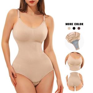 Body gainant sculptant sans couture pour femme avec boucle à l'entrejambe et côtes intégrales - Product Image 4