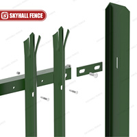 Vallas de Seguridad Tipo Palisada W D, Galvanizadas y con Recubrimiento en Polvo Verde, de 6 Pies, Libres de Mantenimiento, con Modelado 3D para Perímetros de Plantas de Energía