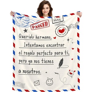 White Postal Love Letter Flannel Blanket Throw Blanket Nap Blanket Wholesale Super Soft <b>Machine</b> Washable Custom Print - Product Image 5