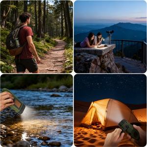 Alecter <b>Solar</b> <b>Light</b> APH-L63 Professional Emergency Flashlight Hand Crank Charging LED 300mAh 240-350 Lumens Residential - Product Image 6