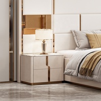 Nouvelle conception de lit king size de luxe, ensemble de meubles de chambre à coucher modernes, ensembles de chambre à coucher en bois avec table de toilette et commode
