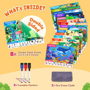 Joycat Cahier d'activités réutilisable pour enfants, livre de jeu, <span class=keywords><strong>apprentissage</strong></span> préscolaire, cartes de recherche et de découverte, affiche en papier offset - Product Image 4