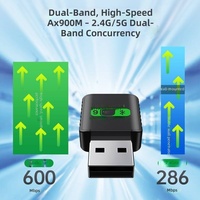 Tarjeta de Red Inalámbrica Wi-Fi de Doble Banda 900M con Controlador Gratuito, Adaptador USB WiFi 6 de 900Mbps BT 5.4 para PC y Laptop