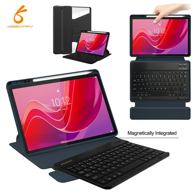Detachable 360 Degree Rotatable 11-Inch PU Leather Case for iPad Includes Keyboard Cover Pen Slot Touch Pad & Back Light