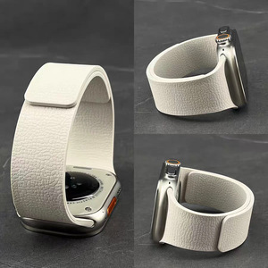 Tschick tali magnetik silikon pola Litchi, tali magnetik untuk jam tangan Apple 10 9 8 7 SE, gelang <span class=keywords><strong>Loop</strong></span> olahraga untuk IWatch 42 46 45 44MM - Product Image 6