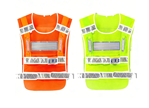 เสื้อกั๊กนิรภัย LED Hi Vis ราคาโรงงานพร้อมส่ง มีสินค้าในสต็อก จัดส่งรวดเร็ว เสื้อกั๊กสะท้อนแสงแบบกระพริบสำหรับงานกลางคืน - Product Image 2
