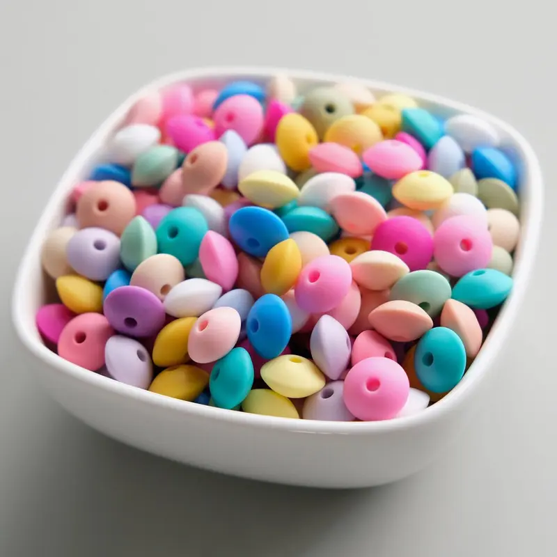 थोक कस्टम 12 मिमी मिश्रित रंग पर्यावरण के अनुकूल केंद्र beads नरम बेबी अंडाकार आकार बटुए रिस्टलेट कुंजी श्रृंखला चंकी सिलिकॉन बीड