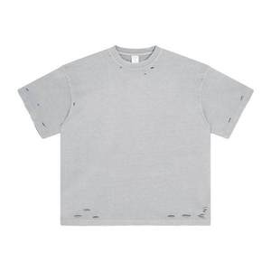 Nouveauté surdimensionné recadrée Boxy haut hommes unisexe sérigraphie Vintage en détresse lavé à l'acide t-shirt Boxy recadrée t-shirts