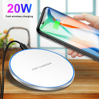Chargeur sans fil 20W à charge rapide pour iPhone 17, 16, 15, Samsung S25, S24 Ultra – Support de bureau rond ultra-plat
