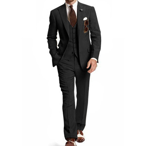 ชุดสูทผู้ชายแบบสามชิ้น สไตล์ยุโรปและอเมริกา สำหรับงานแต่งงาน ชุดทักซิโด้ทรงเข้ารูป ชุดเจ้าบ่าวและเพื่อนเจ้าบ่าว รับผลิตตามสั่งขายส่ง - Product Image 1