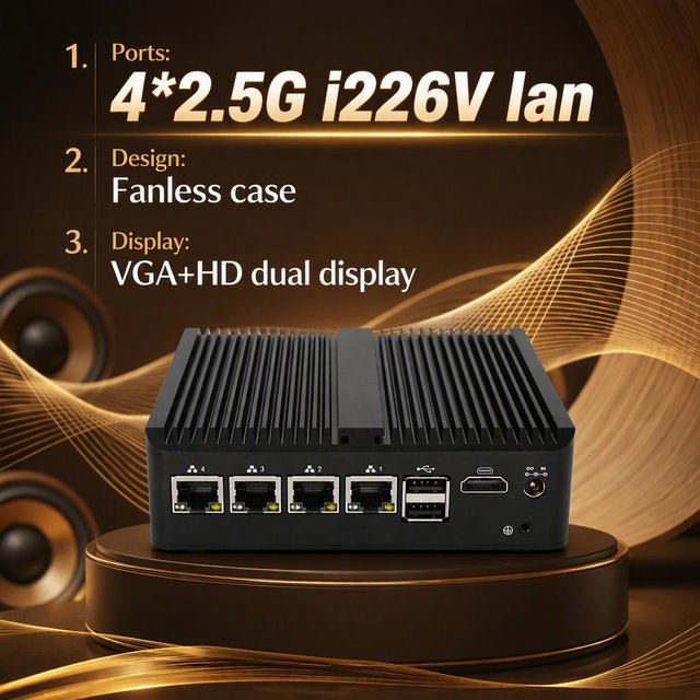 N150 Mini PC 4*I226V 2.5G Server 8GB DDR4 RAM 128GB Nv-me SSD Network Appliance Router Pfsense Firewall