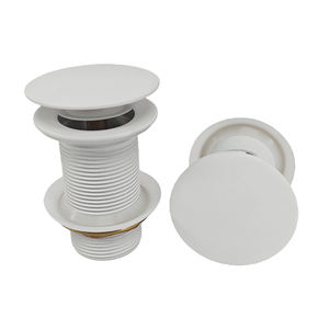 Bonde de lavabo escamotable en laiton blanc laqué, 1 1/4 pouce, <span class=keywords><strong>à</strong></span> <span class=keywords><strong>ressort</strong></span> anti-fuite pour lavabo de salle de bain - Product Image 1